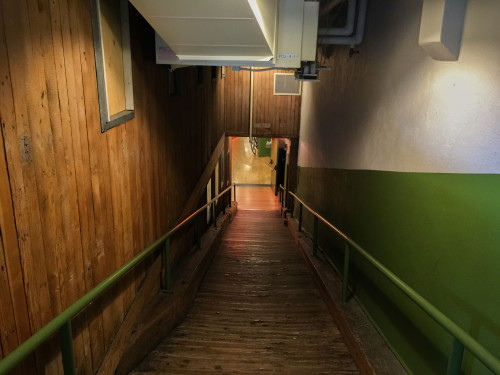 Stairwell leading to holy cow records