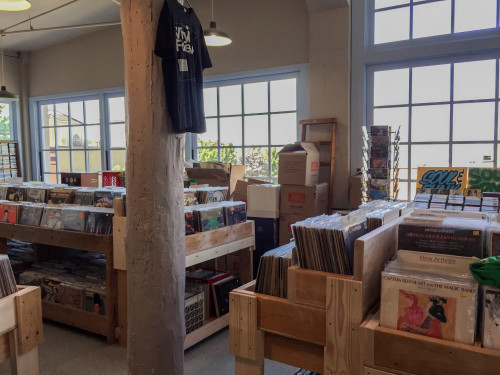 View from entry of Holy Cow records