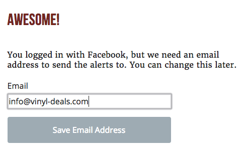 We need an email address, so give us one