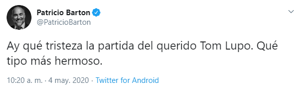Tweet de Barton