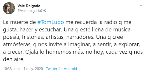 Tweet de Delgado