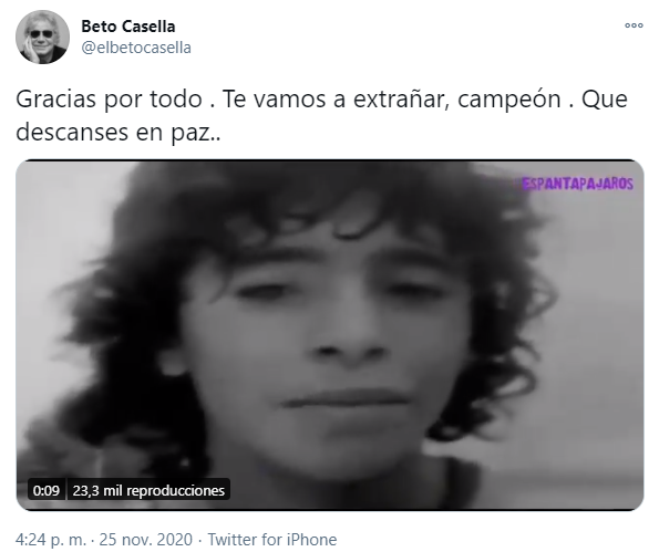 Tweet de Casella