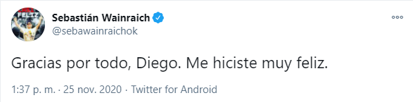 Tweet de Wainch