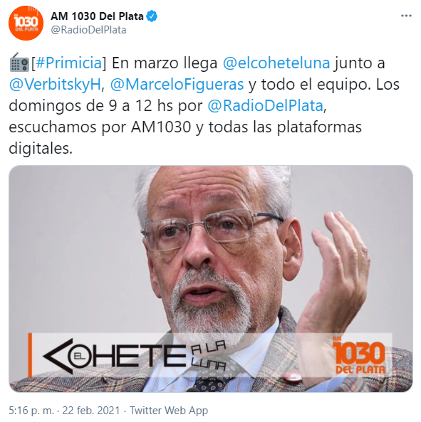 Tweet de AM Del Plata