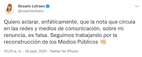 Tweet de Lufrano