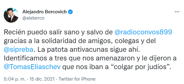 Tweet de Berco