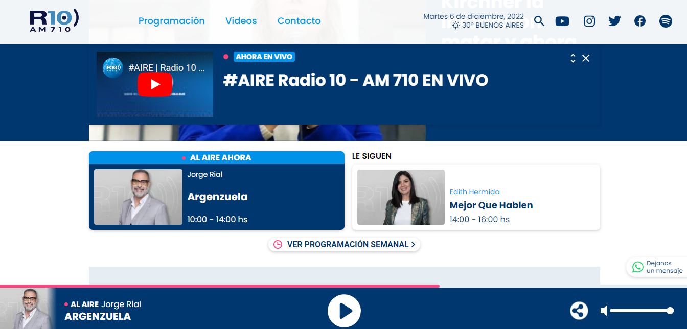 radio 10 web site