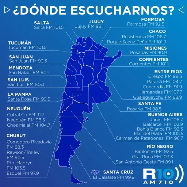 Radio 10 en todo el pais