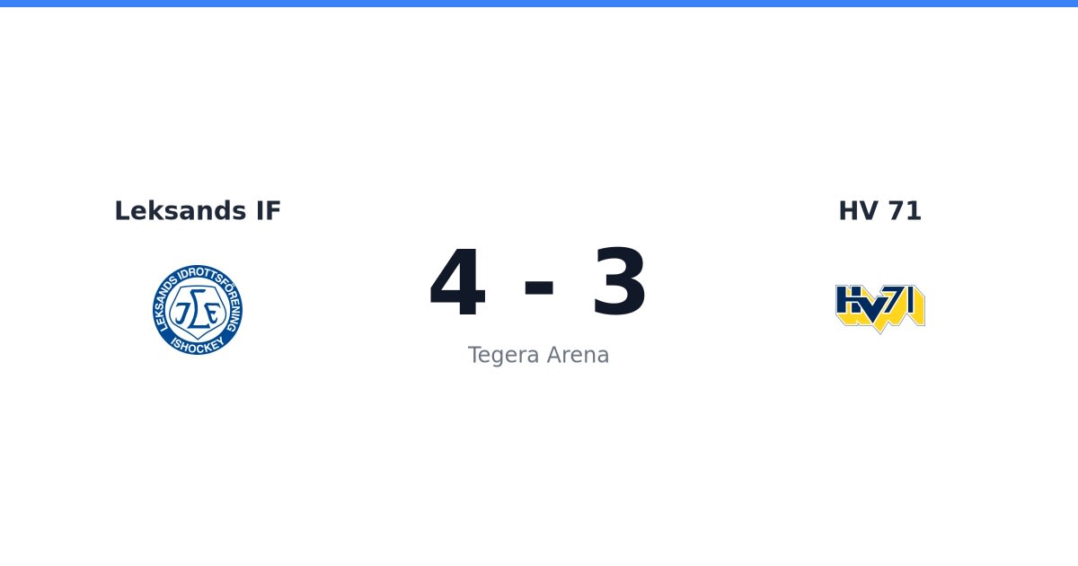 Vinst för Leksands IF hemma mot HV 71