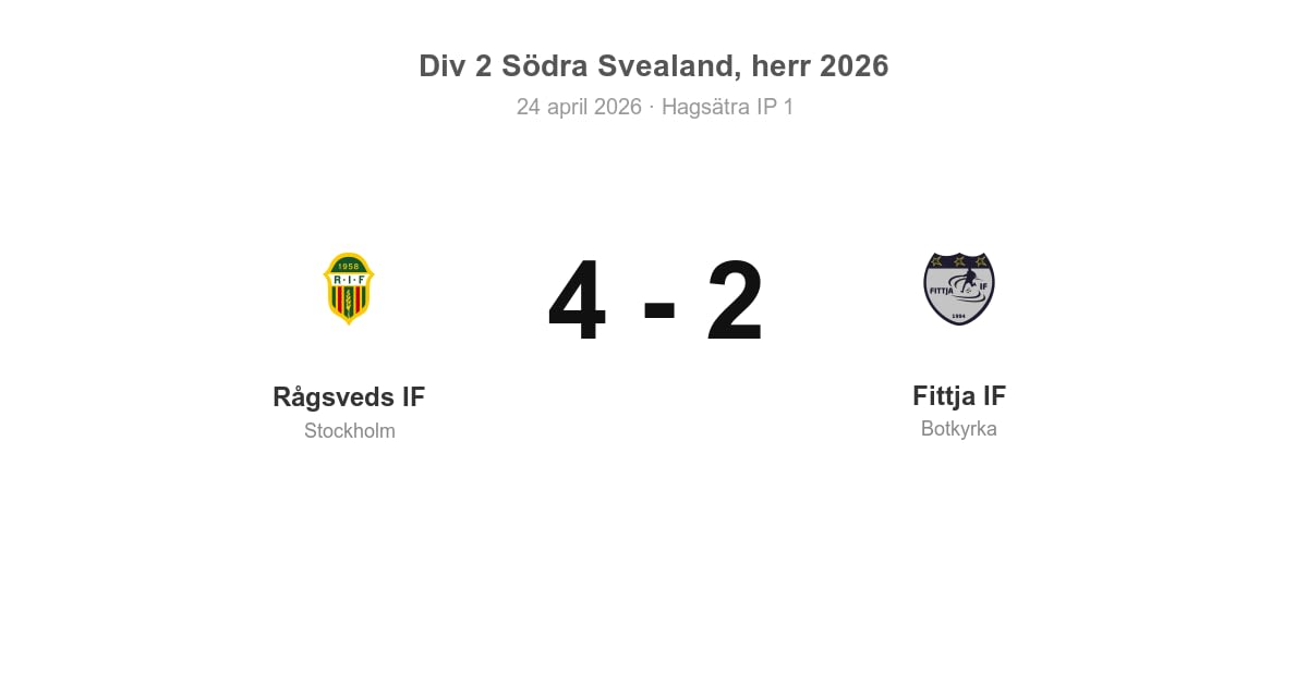 Förlust för Fittja IF borta mot Rågsveds IF