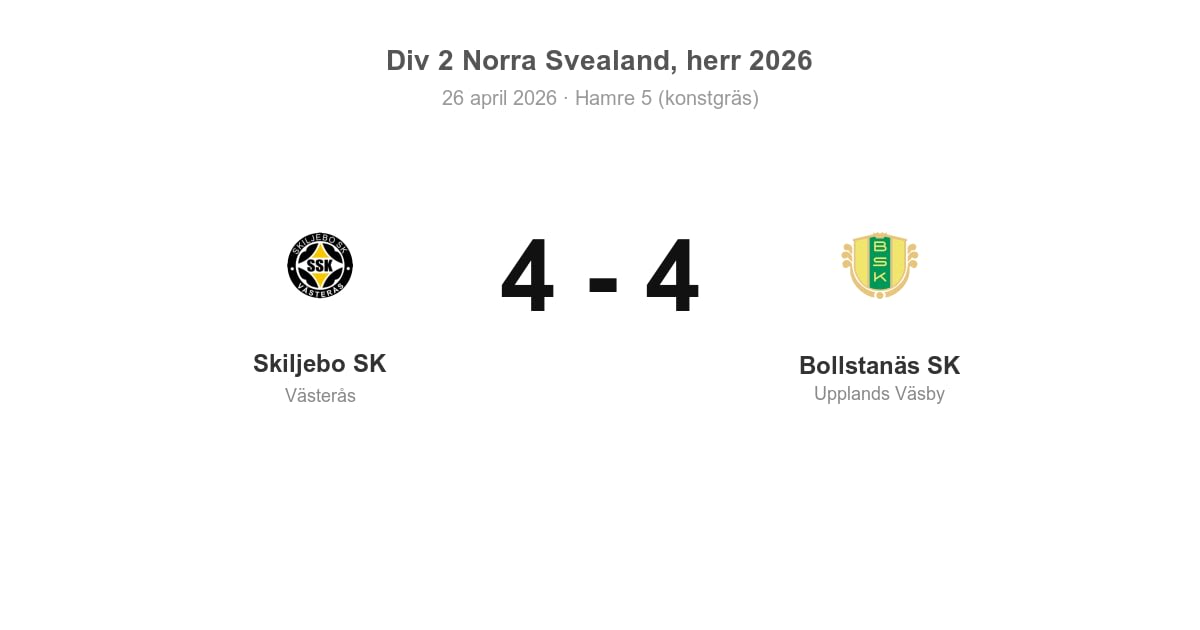 Oavgjort för Skiljebo SK hemma mot Bollstanäs SK