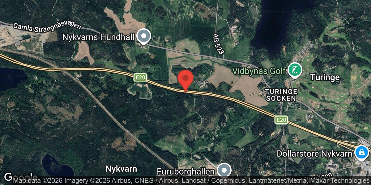 Begränsad framkomlighet på E20 vid Nygård på grund av skräpplockning