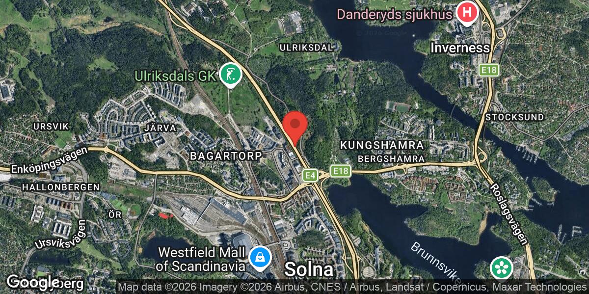 Fordonshaveri på E4 vid Trafikplats Järva Krog i riktning mot Uppsala