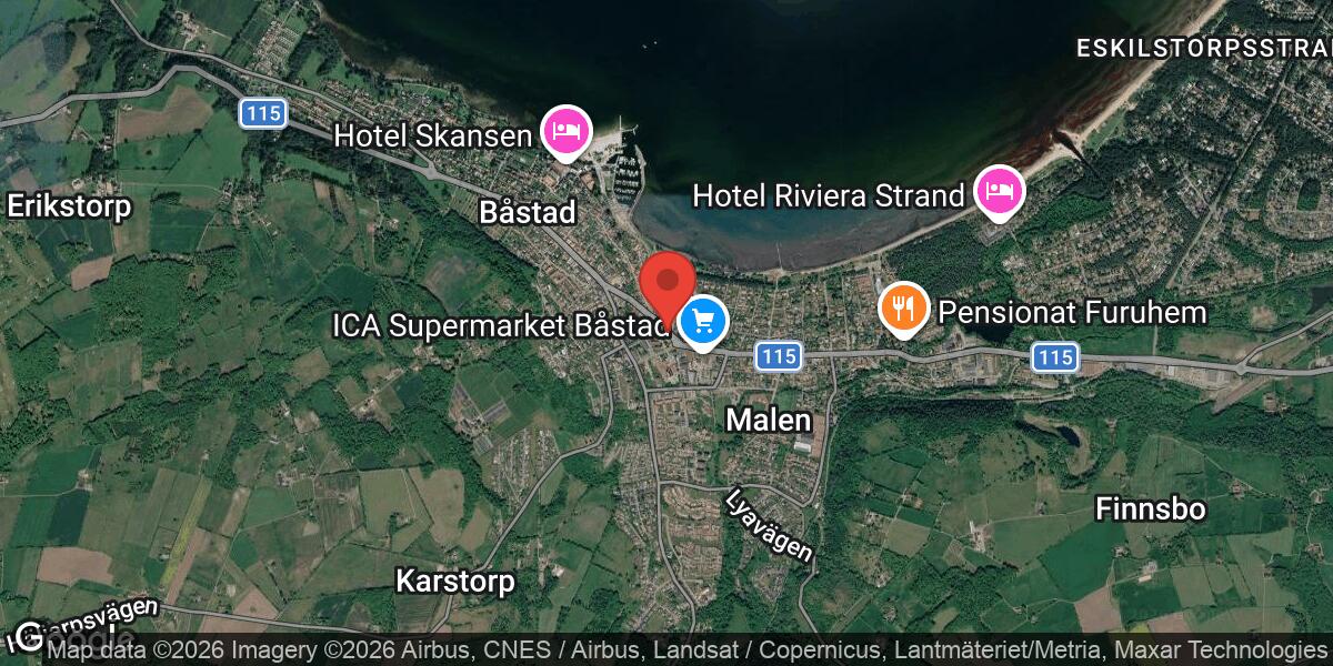 Singelolycka på väg 115 mellan Båstad SV och Båstad C påverkar trafiken