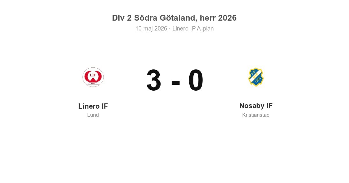 Vinst för Linero IF hemma mot Nosaby IF