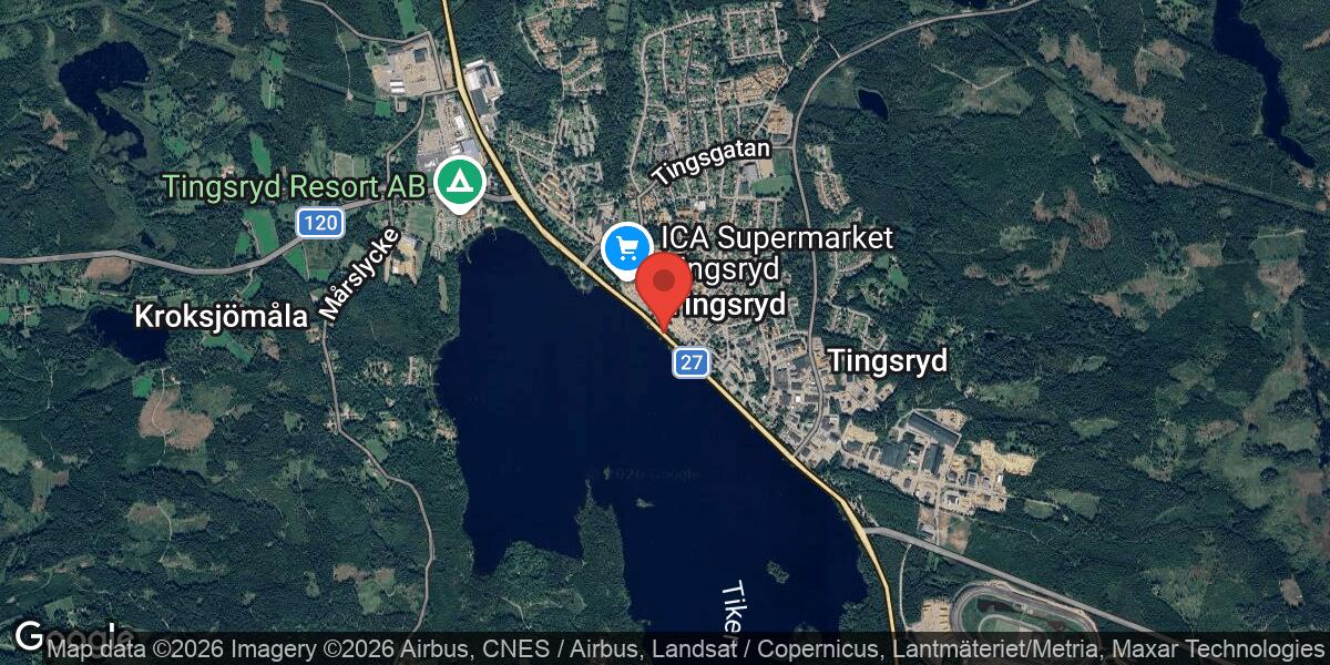 Hinder på vägbanan på väg 27 i Tingsryd under räddningsinsats