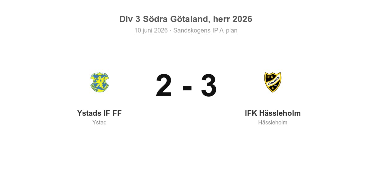 Vinst i bortamatch: IFK Hässleholm slog Ystads IF FF 3–2