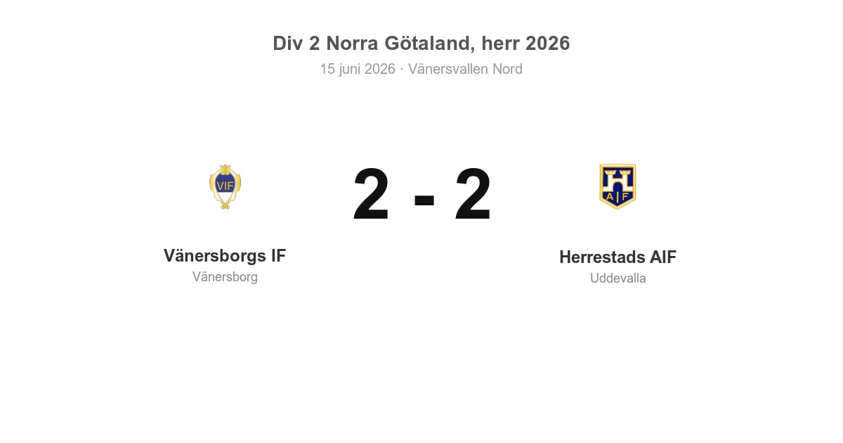 Oavgjort för Vänersborg hemma mot Herrestads