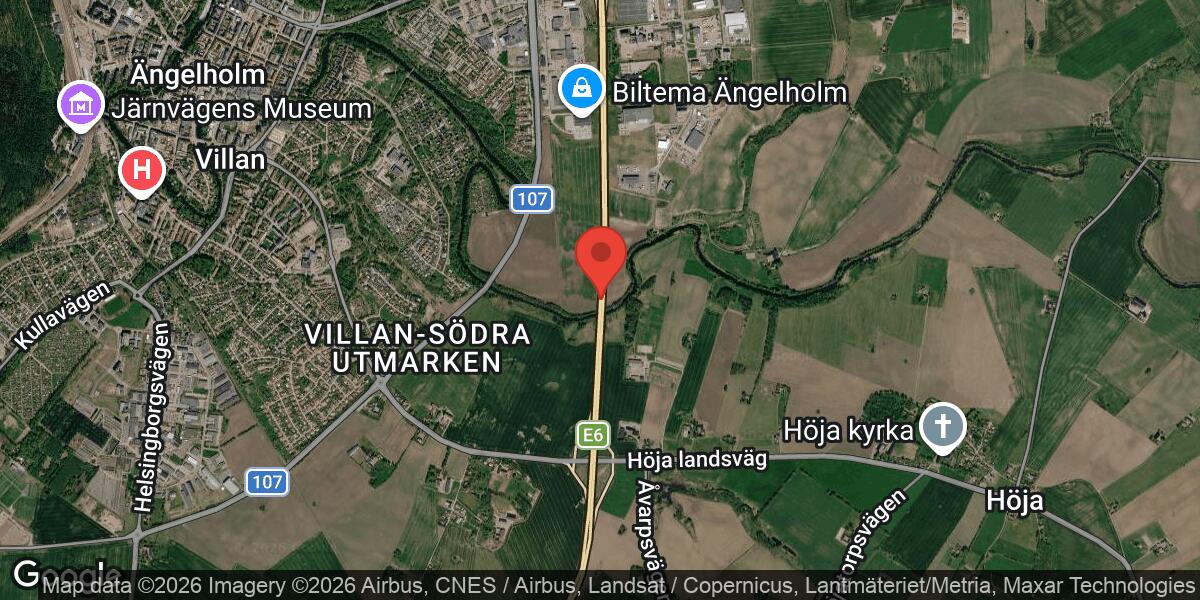Järnbalk i vägområdet på E6 mellan Rebbelberga och Höja – stor påverkan mot Malmö