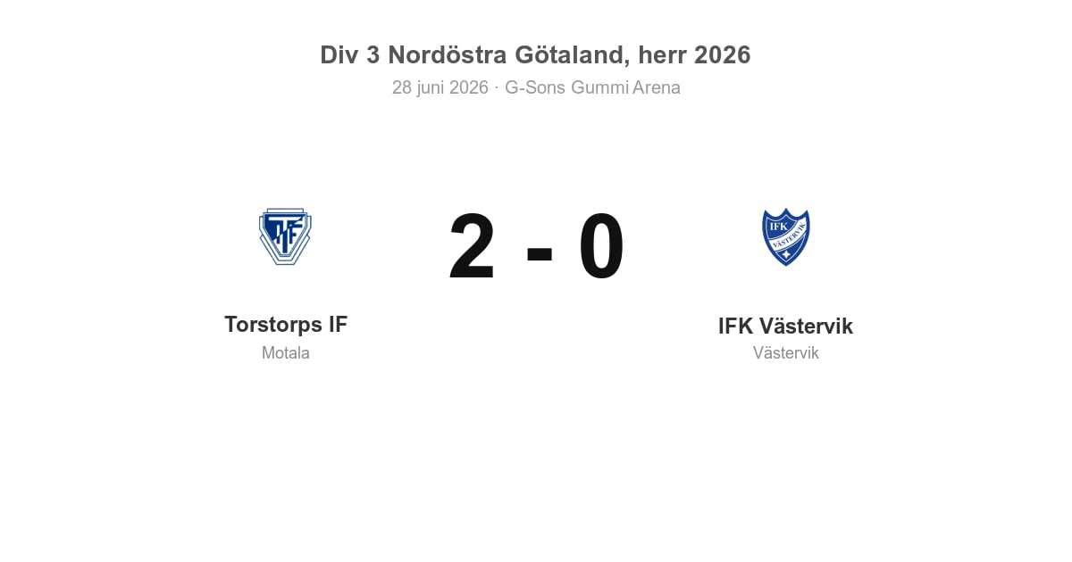 Vinst för Torstorps IF hemma mot IFK Västervik