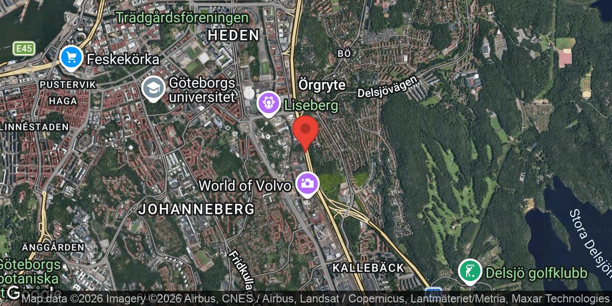 Fordonshaveri med däckexplosion på E6 vid Liseberg