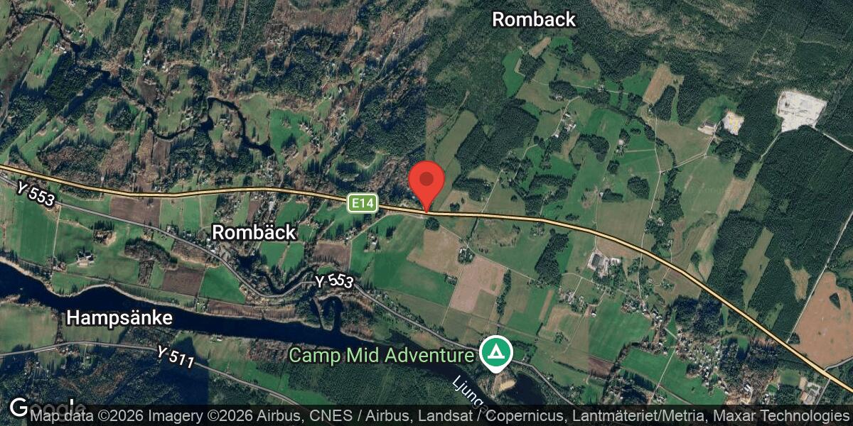 Brand i fordon på E14 mellan Torpshammar och Tirsta Ö