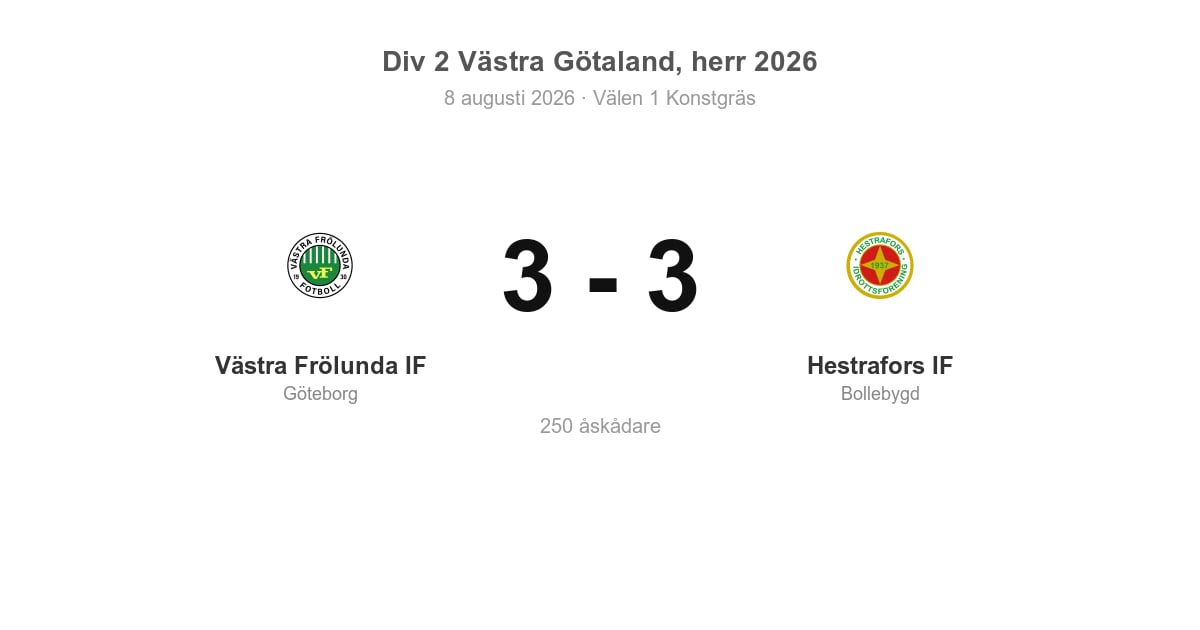 Oavgjort för Bollebygd i bortamatch mot Västra Frölunda
