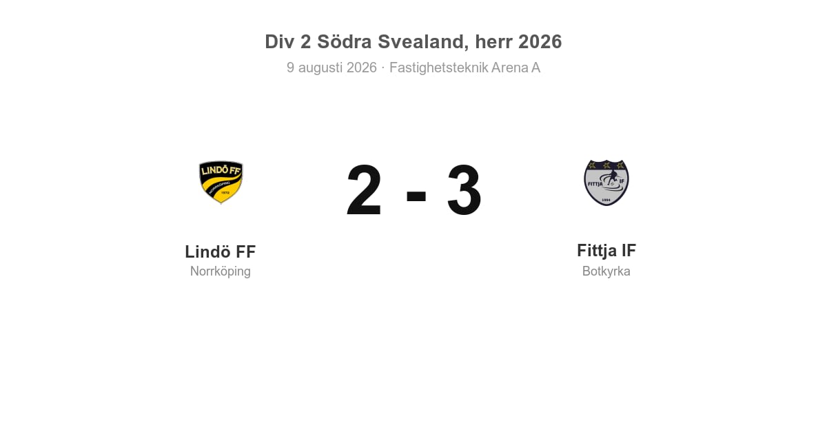 Vinst borta för Fittja IF mot Lindö FF (3–2)
