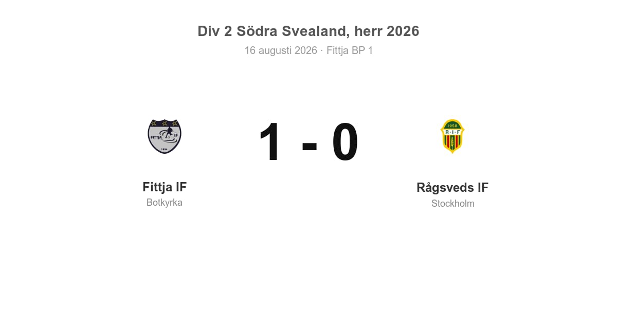 Vinst för Fittja i hemmamatch mot Rågsveds