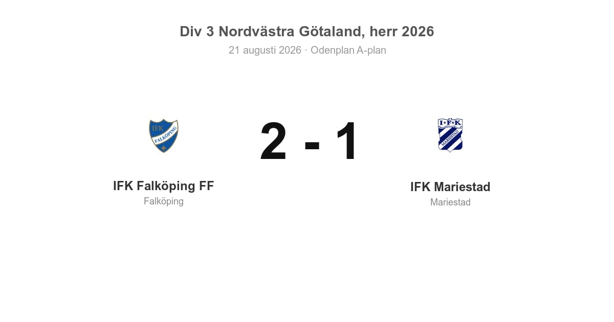 Förlust för IFK Mariestad i bortamatch mot IFK Falköping