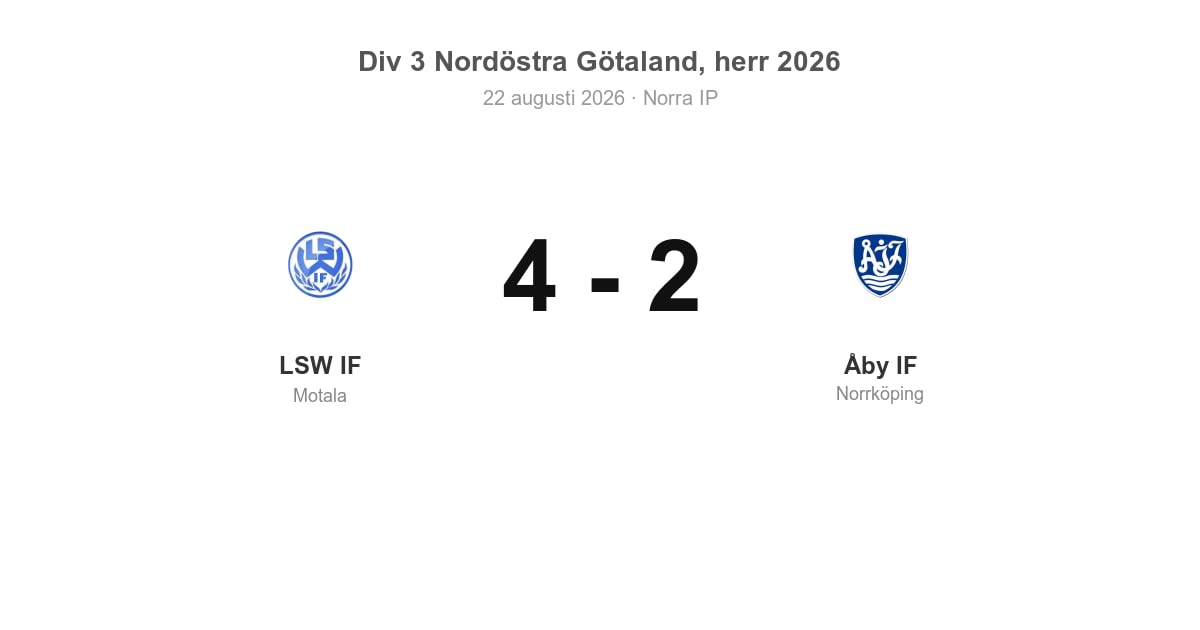 Vinst för LSW IF hemma mot Åby IF