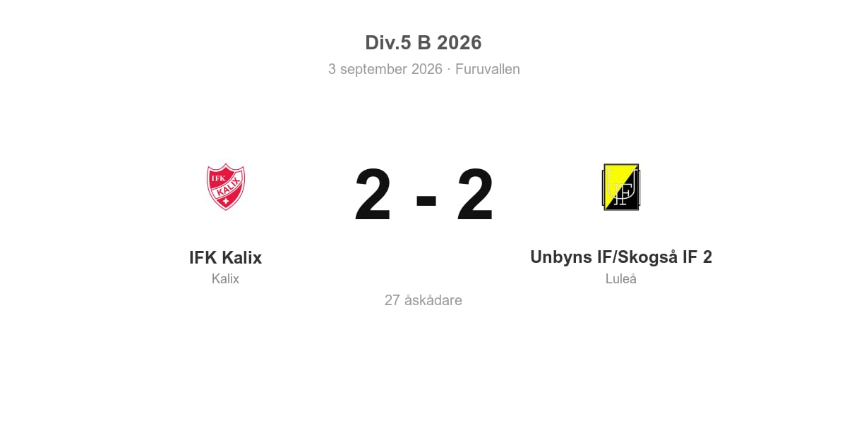 Oavgjort för IFK Kalix hemma mot Unbyns IF/Skogså IF 2