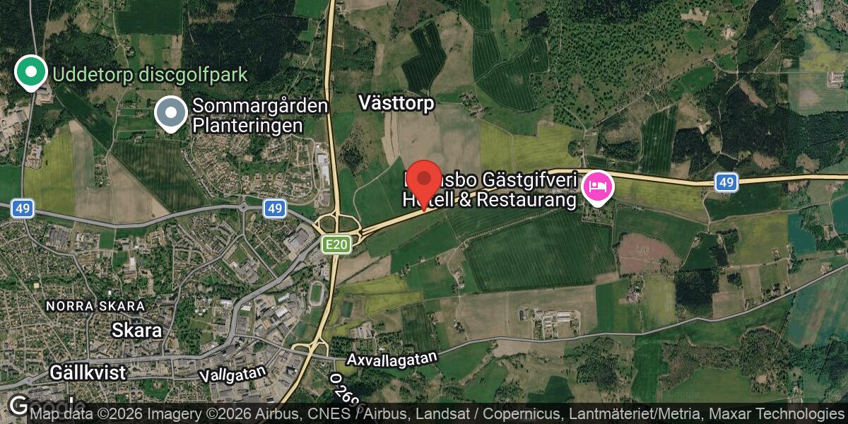 Singelolycka på väg 49 mellan Trafikplats Vilan och Brunnsbo med stor påverkan