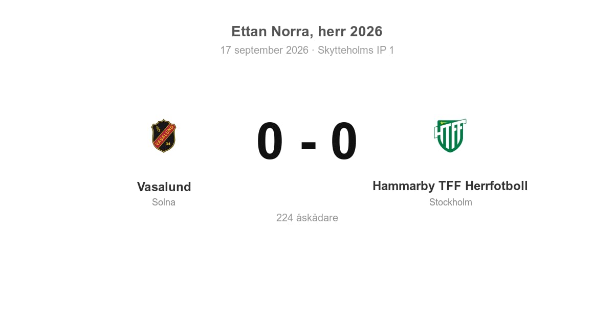 Oavgjort för Vasalund hemma mot Hammarby TFF