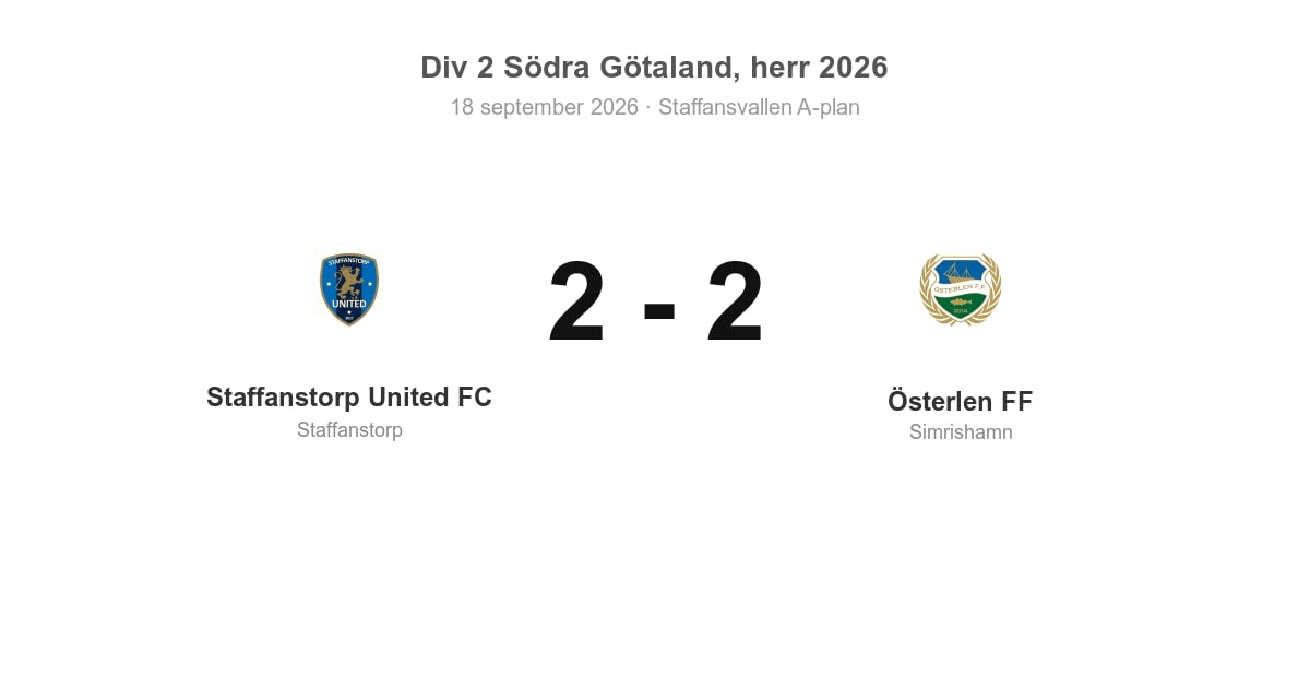Oavgjort för Österlen FF i bortamatch mot Staffanstorp United FC
