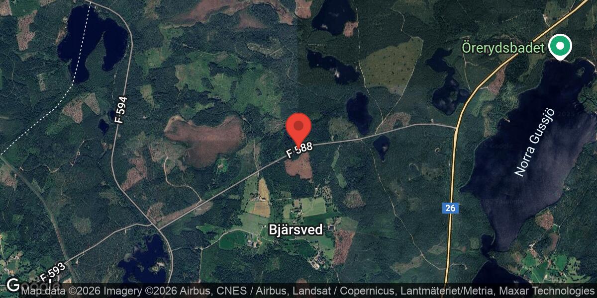 Singelolycka på väg 588 vid Bjärsved – trafiken påverkad