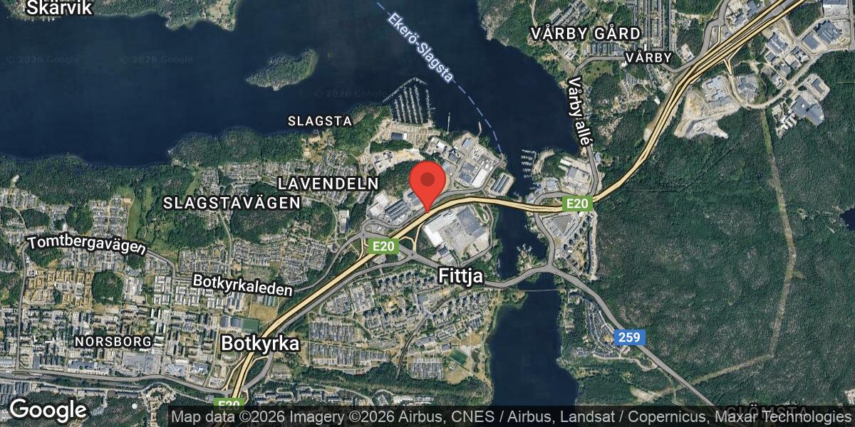 Lastbilshaveri vid Trafikplats Fittja på E4 i riktning mot Södertälje