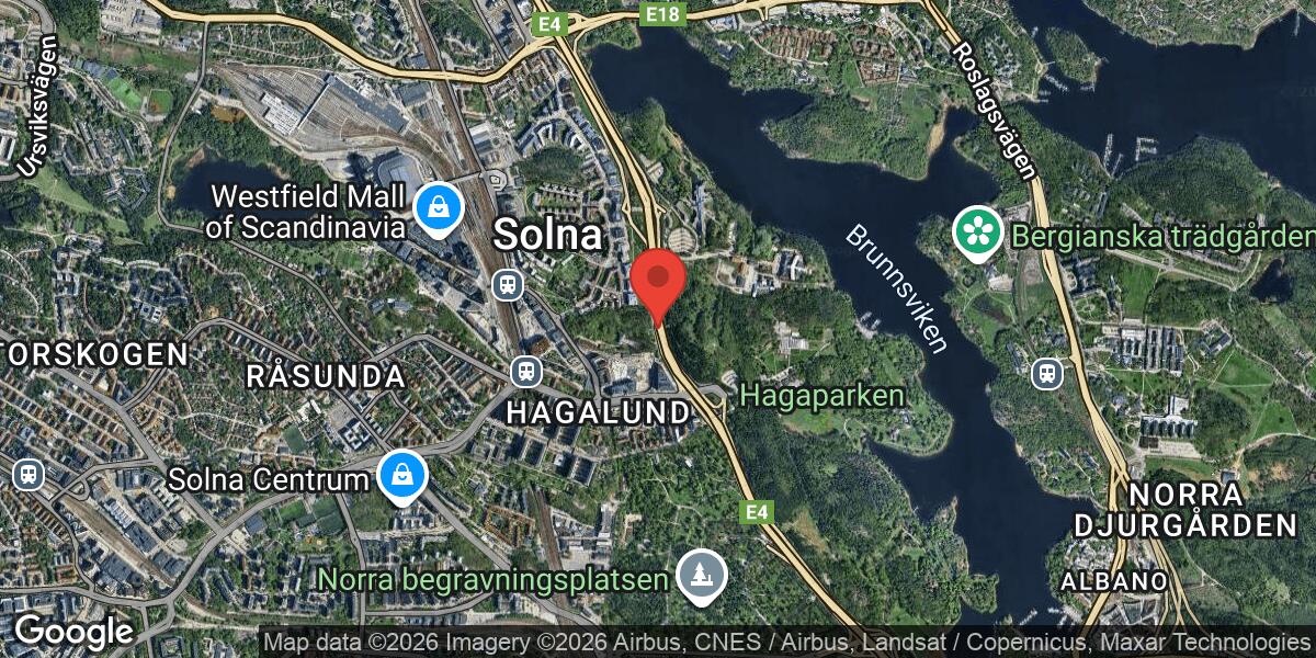 Olycka på E4 vid Trafikplats Haga Norra i riktning mot Stockholm
