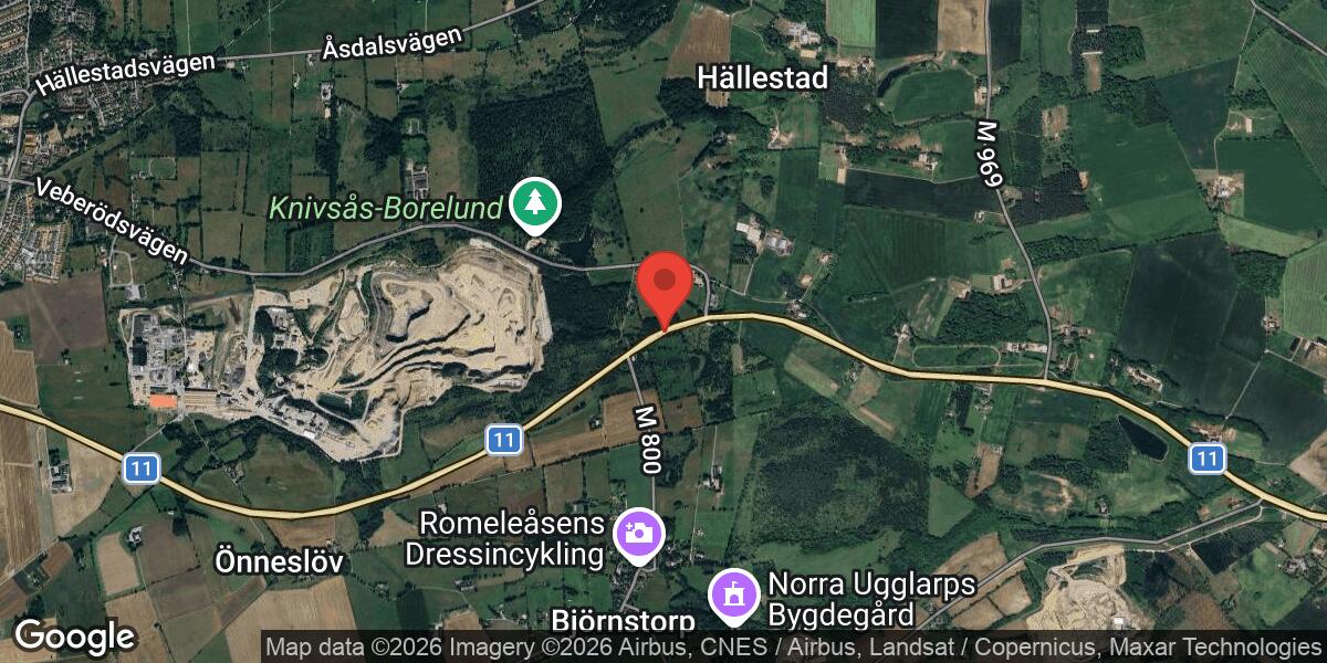 Singelolycka på Väg 11 öster om Dalby påverkar trafiken