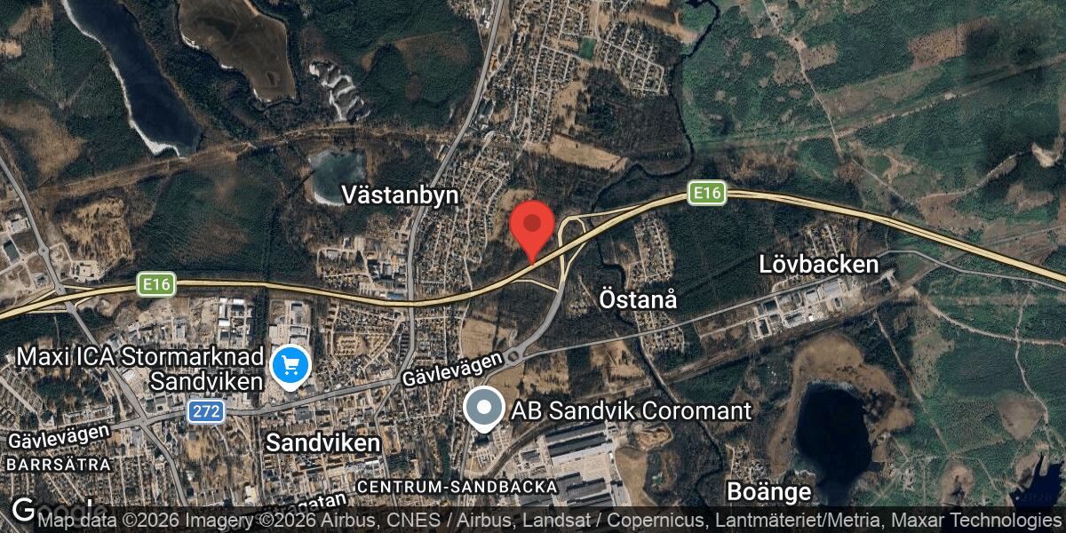 Vägarbete på E16 mellan Trafikplats Tegelbruket och Cirkulationsplats Gustavsbro