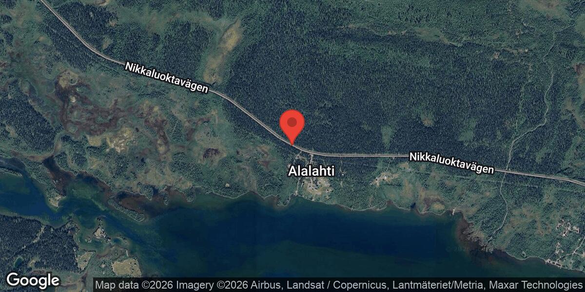 Blixthalka på väg 870 mellan Kaalasjärvi N och Nikkaluokta