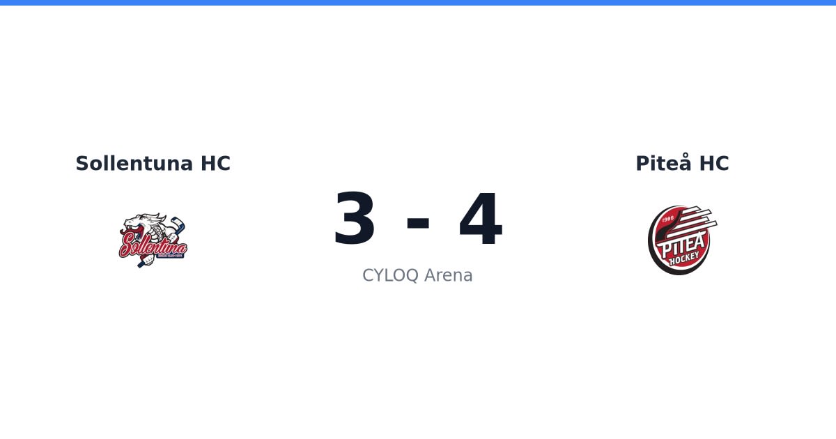 Seger för Piteå HC borta mot Sollentuna HC