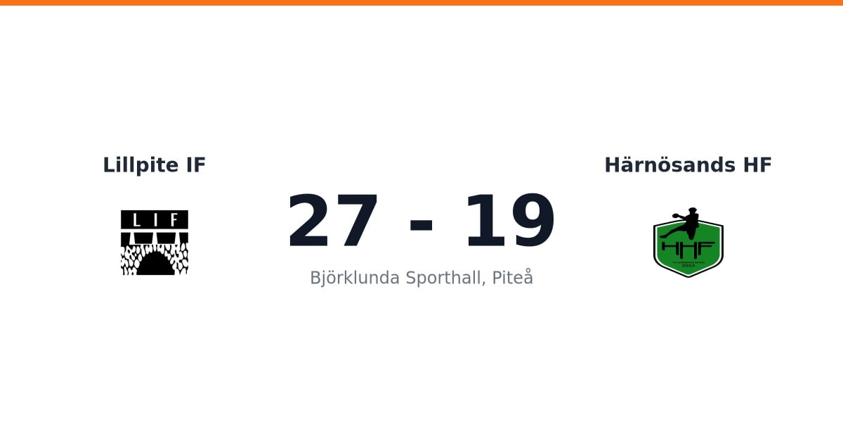 Förlust för Härnösands HF borta mot Lillpite IF