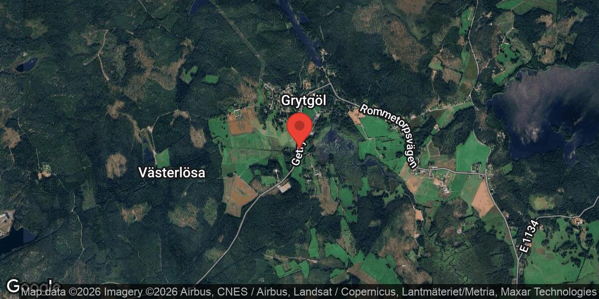 Singelolycka på väg 1129 vid Grytgöl påverkar trafiken