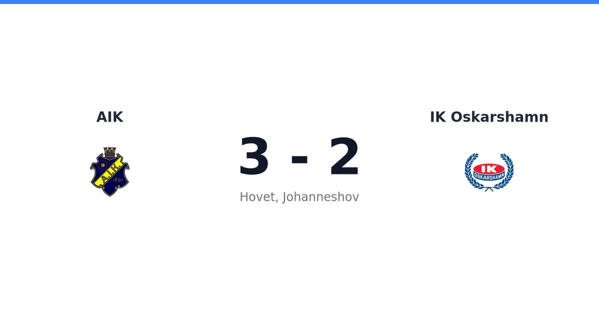 Vinst för AIK hemma mot IK Oskarshamn