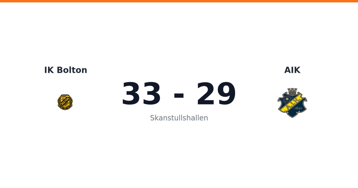 Vinst för IK Bolton hemma mot AIK
