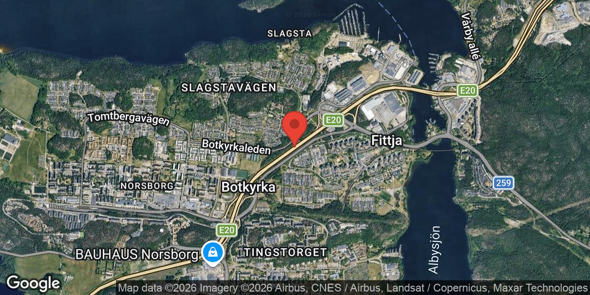 Belysningsarbete på E4 vid Trafikplats Fittja påverkar trafiken mot Södertälje