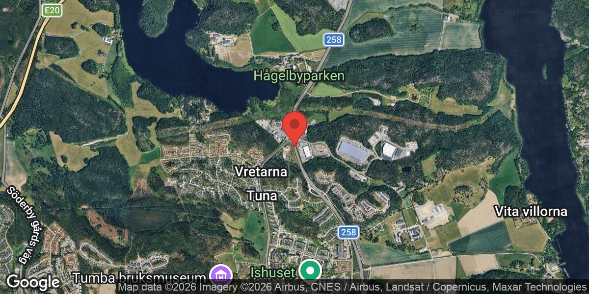 Liten påverkan på trafiken vid Väg 258 mot Tumba den 26 mars