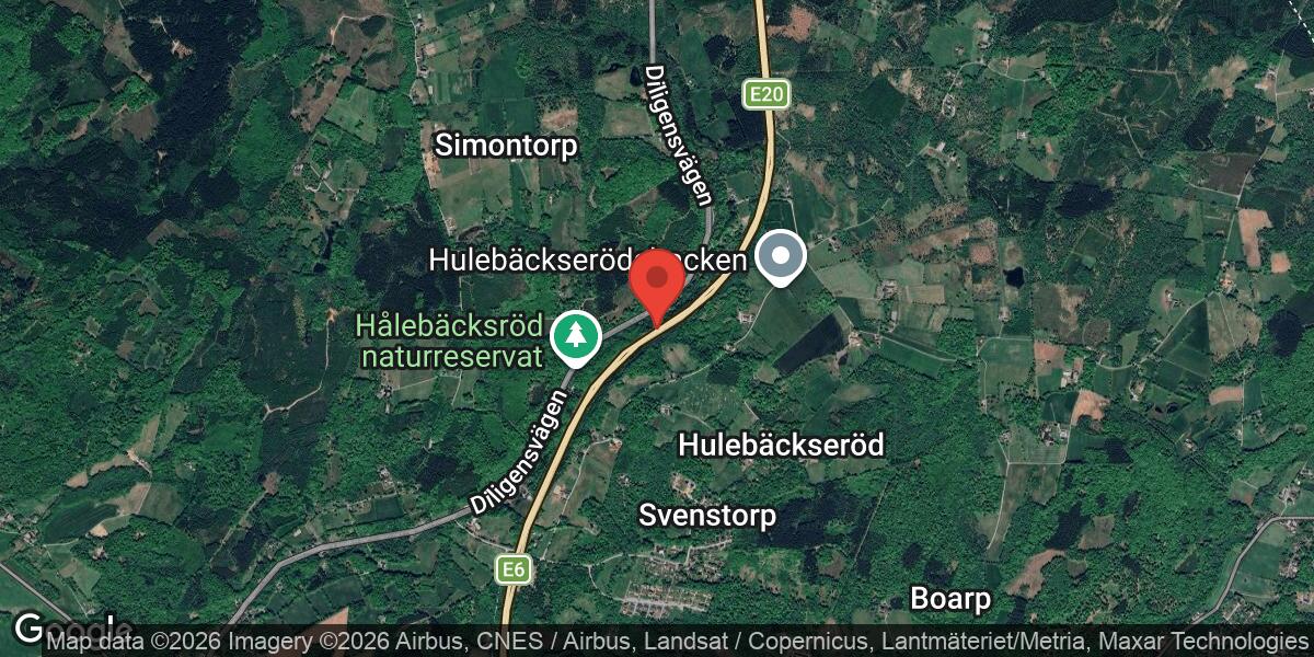 Singelolycka med lastbil på E6 norr om Hjärnarp påverkar trafiken