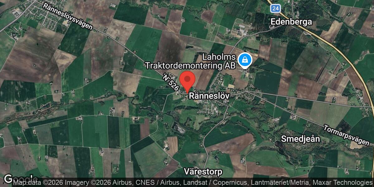 Nedfallet träd blockerade väg 526 mellan Vallberga C och Ränneslöv